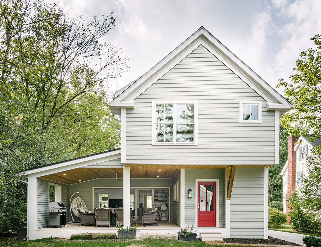 Backyard. Elm Street Residence, Hudson, Ohio.