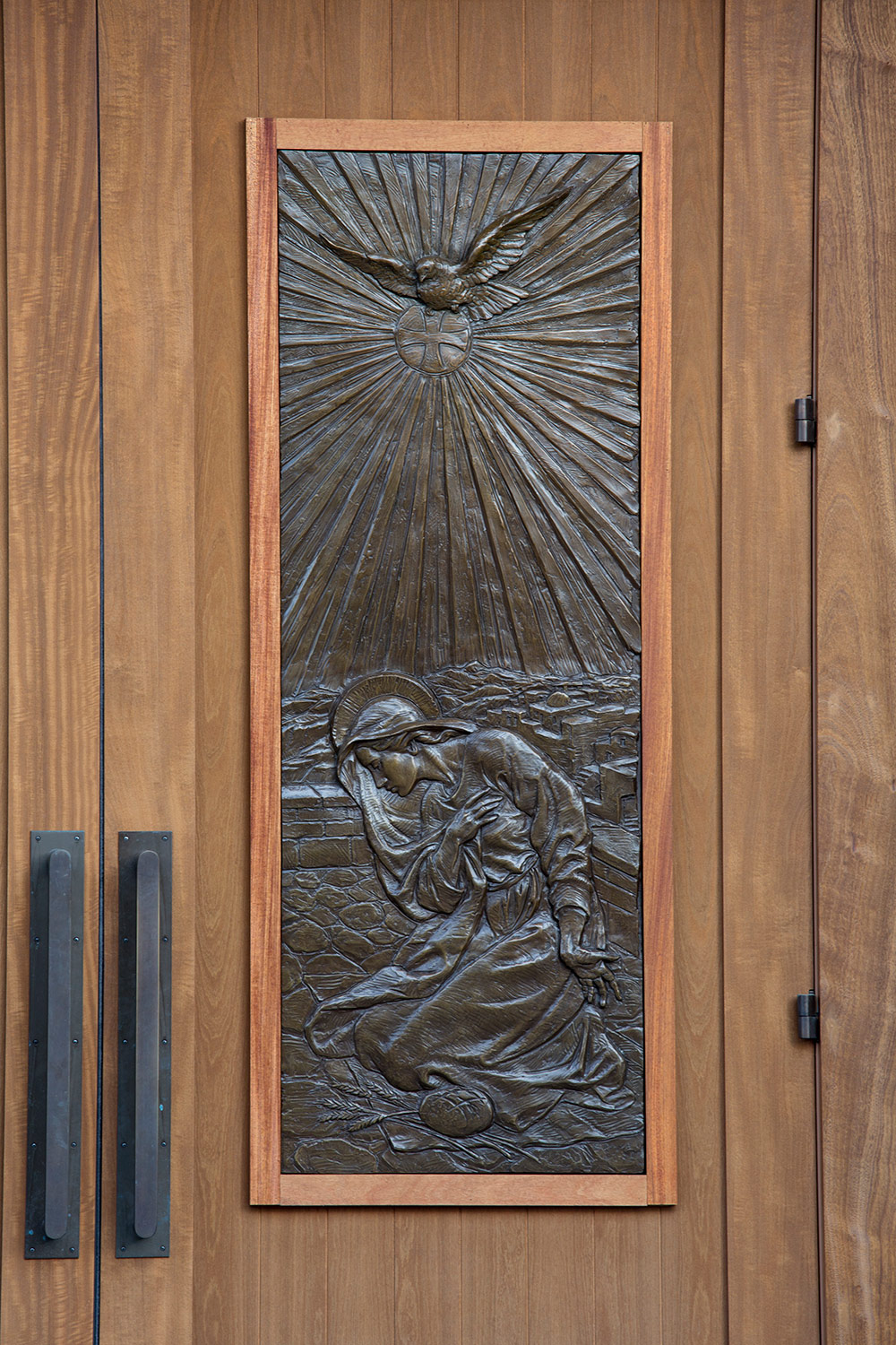 Entrance doors close up