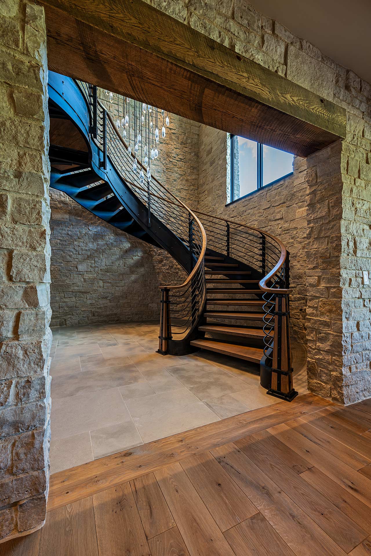 Monumental winding staircase