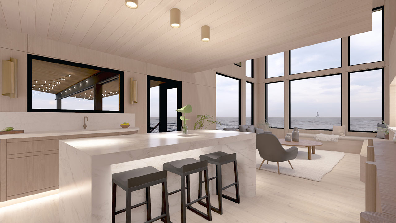 Kitchen and bar height counter seating